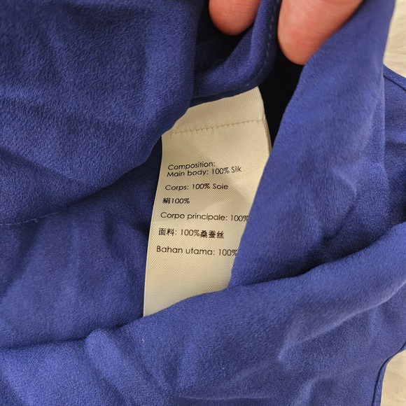 3.1 Phillip Lim Sz 6 Royal Blue 100% Silk Cap Sleeve Semi Sheer Minimalist Top - Picture 8 of 8